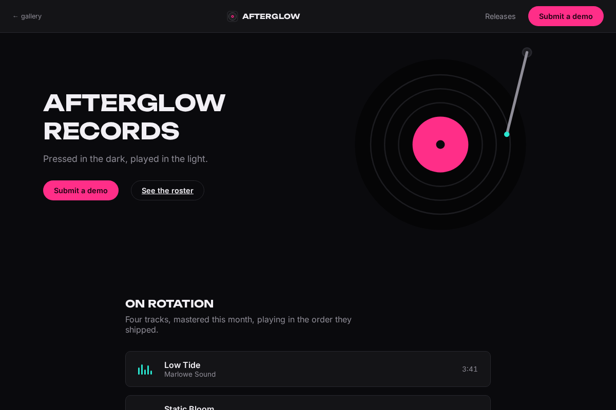 Afterglow Records preview
